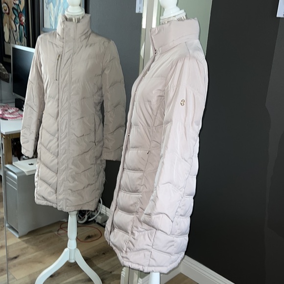 🔥like new, Calvin Klein, cream puffer long coat, size small
